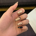 Mocha Pearl French press-on nails