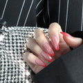 Ruby Bevel French short ballet press-on nails