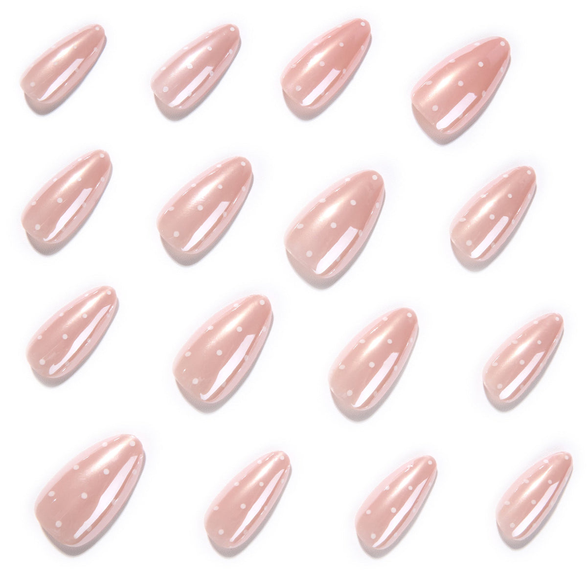Pink Polka Dot Almond press-on nails