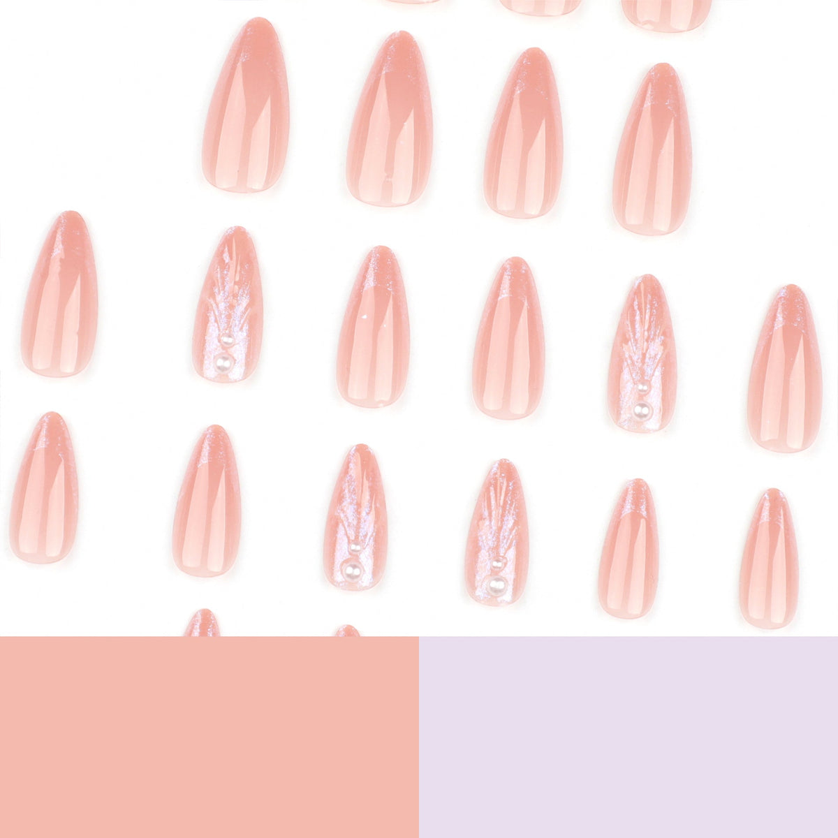 Nude Shell Almond 3D press-on nails