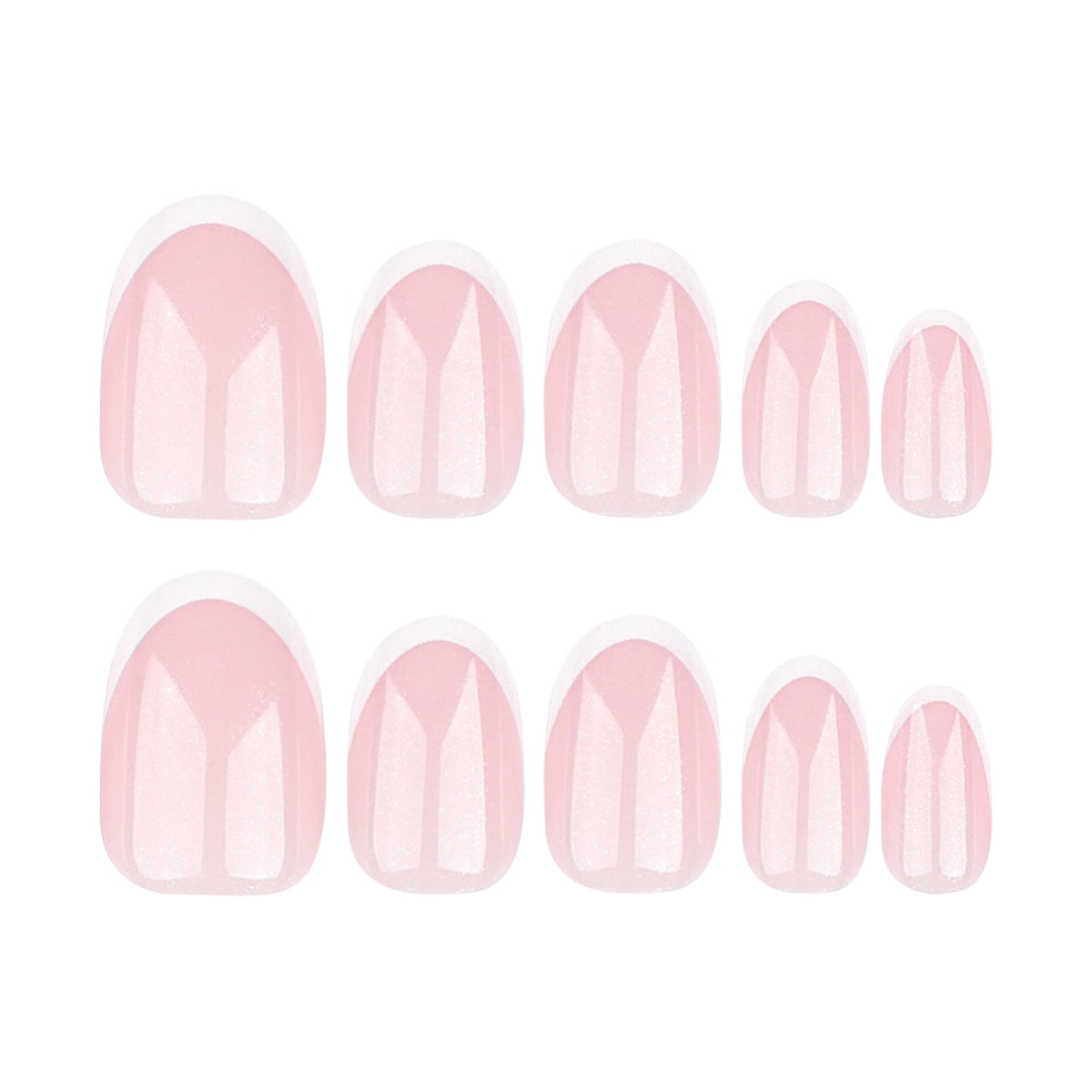 Classic Blush French short round press-on nails