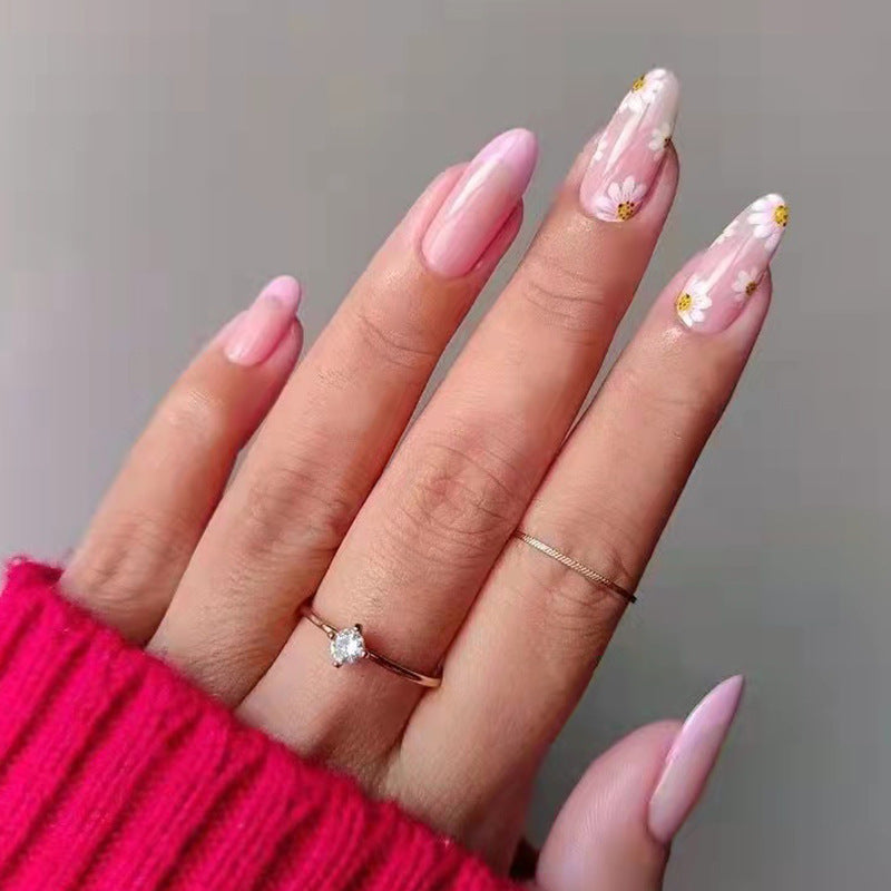 Blush Edge French medium press-on nails