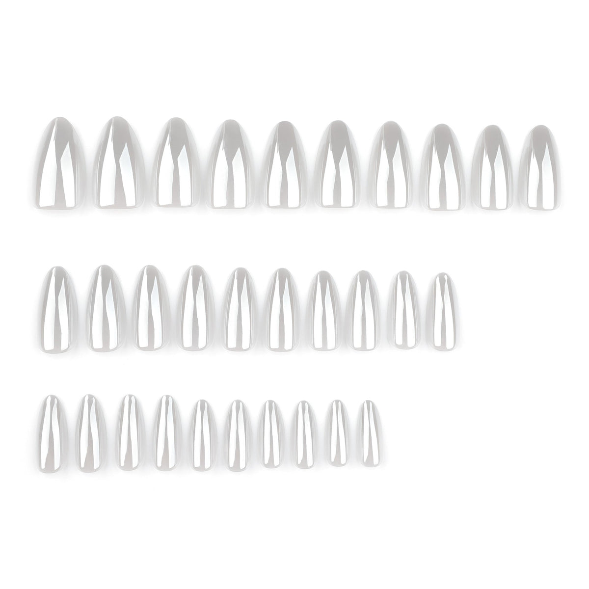 Porcelain White short almond press-on nails