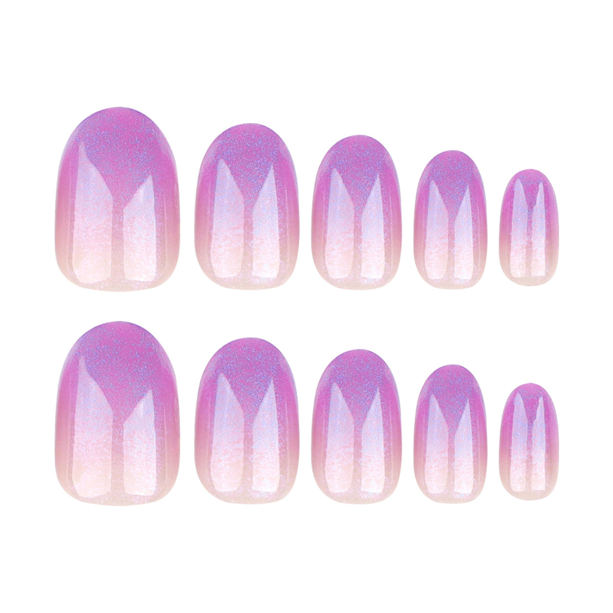 Lavender Fade French short round press-on nails