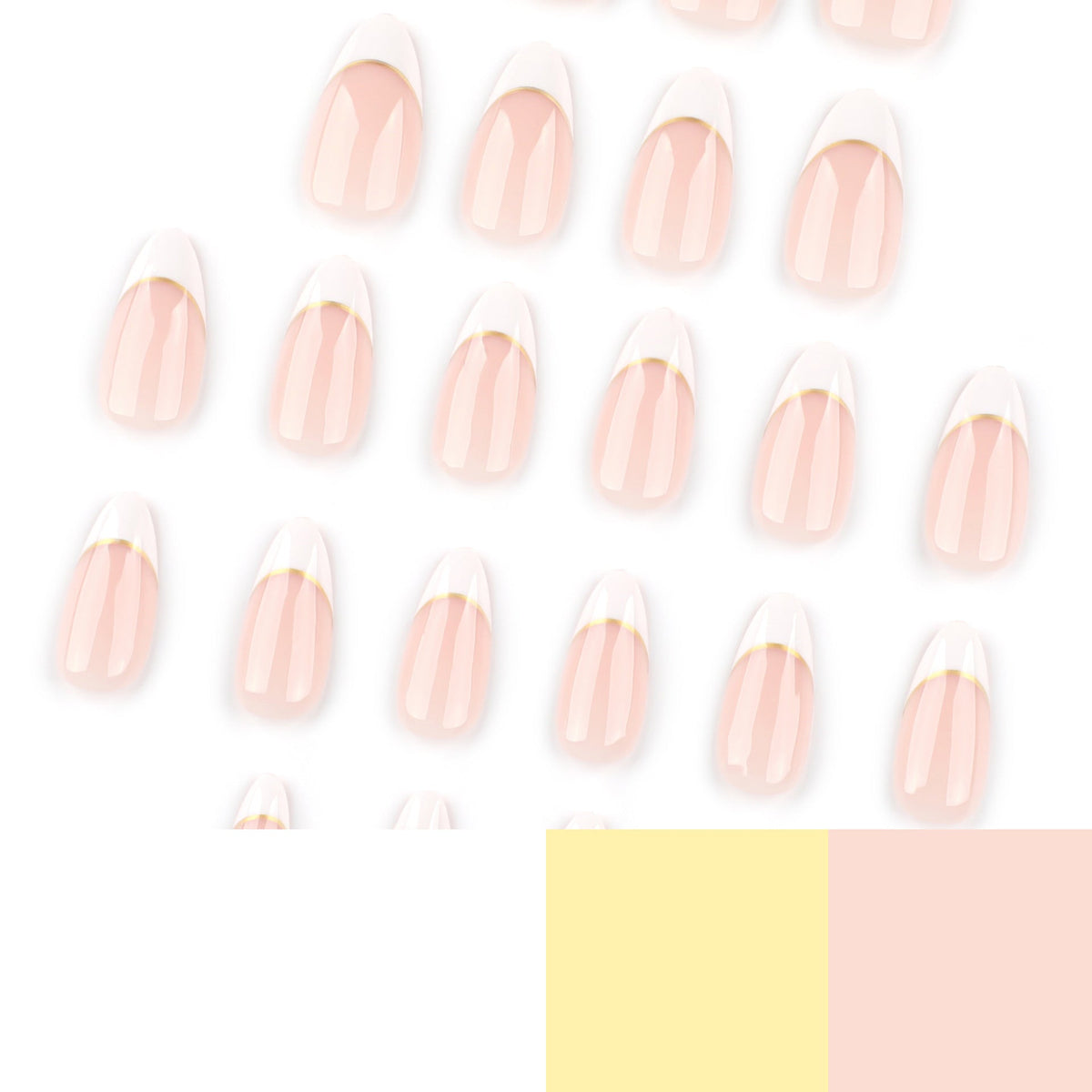 Gilded Curve French short almond press-on nails