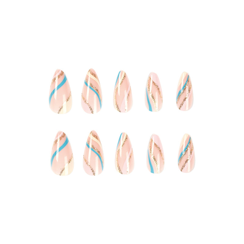 Color Wave multicolor press-on nails