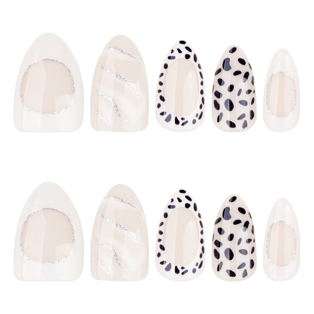 Dalmatian Contrast monochrome press-on nails