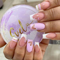 Gilded Heart French white and gold press-on nails