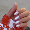 White Prism iridescent press-on nails