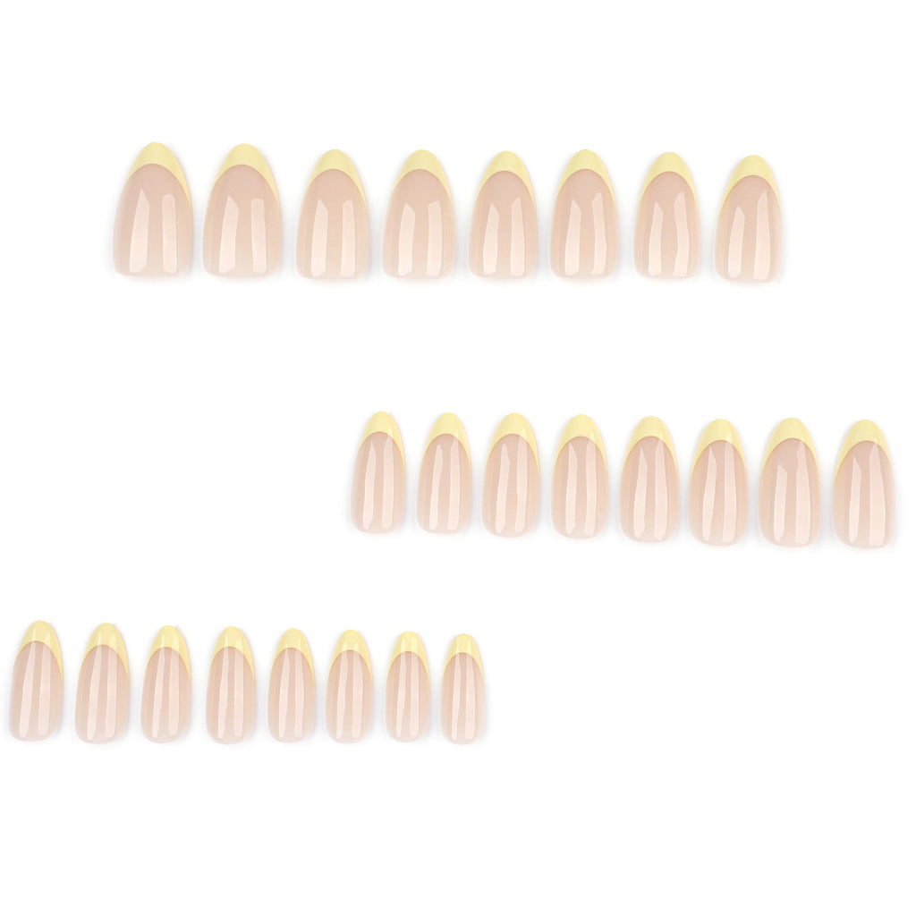 Sunlit French short almond press-on nails