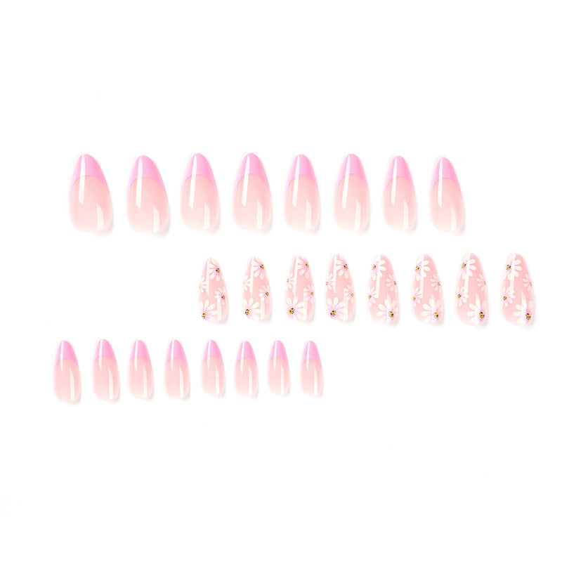 Blush Edge French medium press-on nails