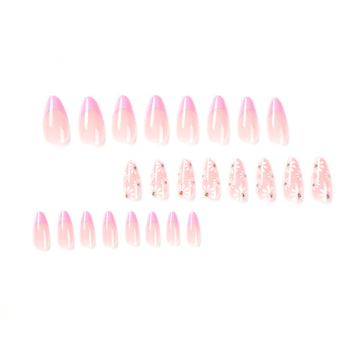 Blush Edge French medium press-on nails