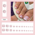 Crystal French white press-on toenails