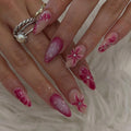 Crystal Accent 3D rhinestone press-on nails