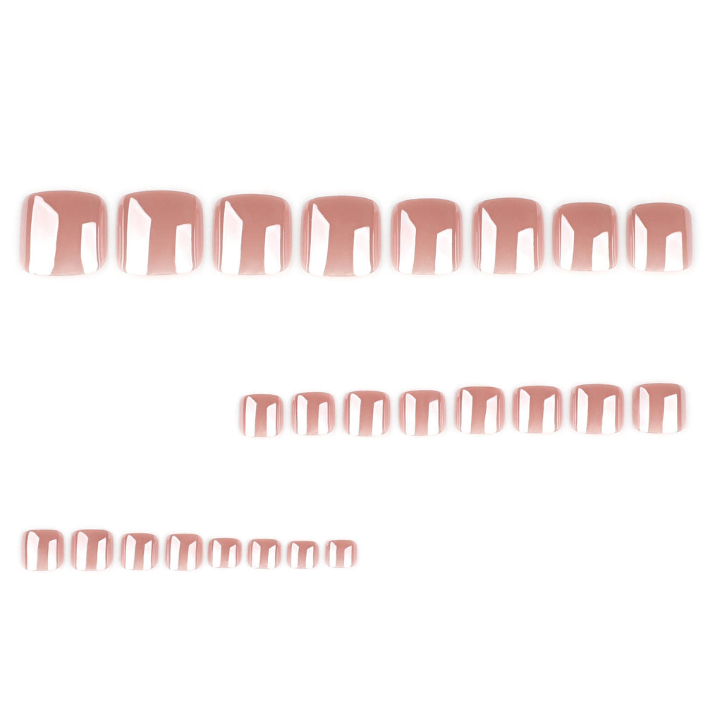 Bare Nude solid press-on toenails