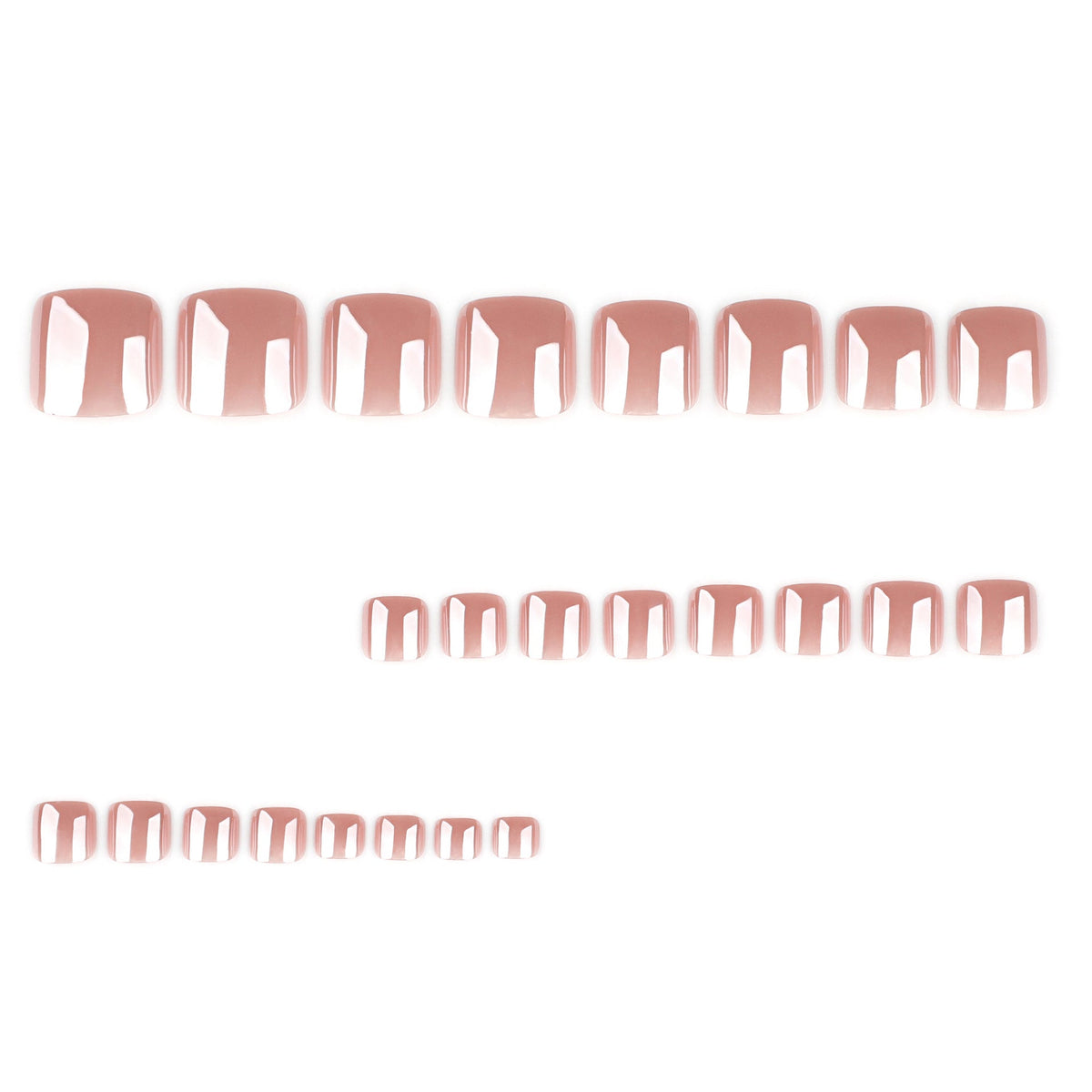 Bare Nude solid press-on toenails