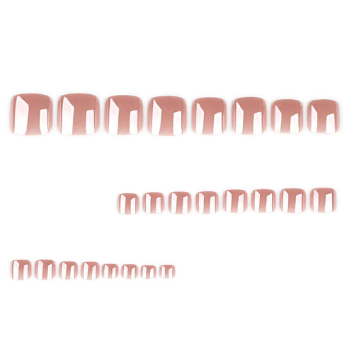 Bare Nude solid press-on toenails