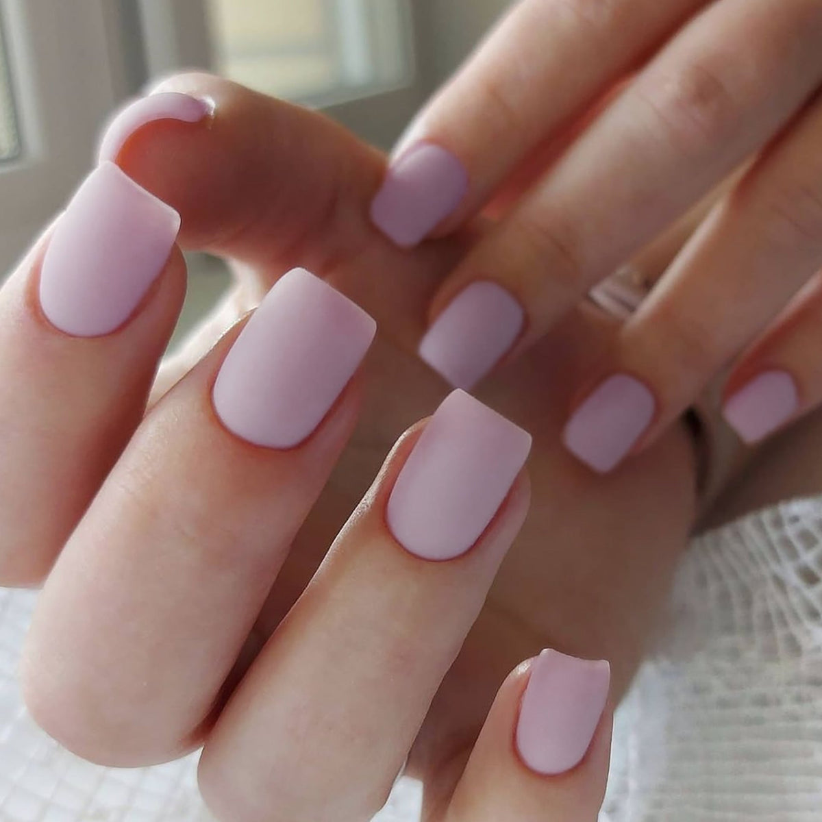 Frosted Solid Square press-on nail collection