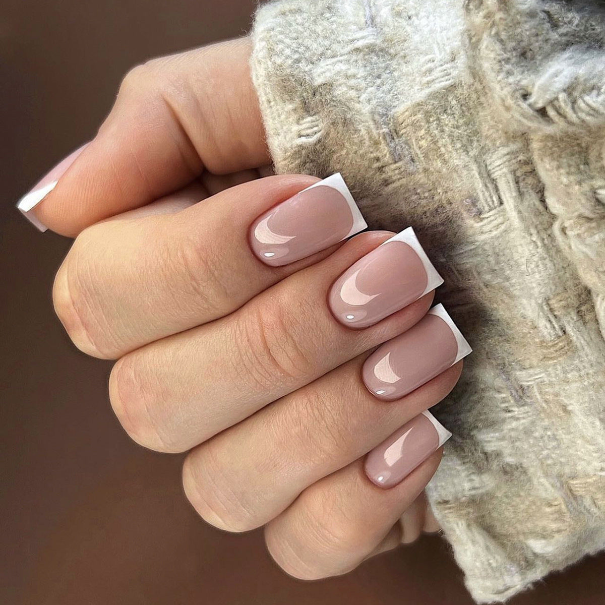 Modern French Square press-on nails