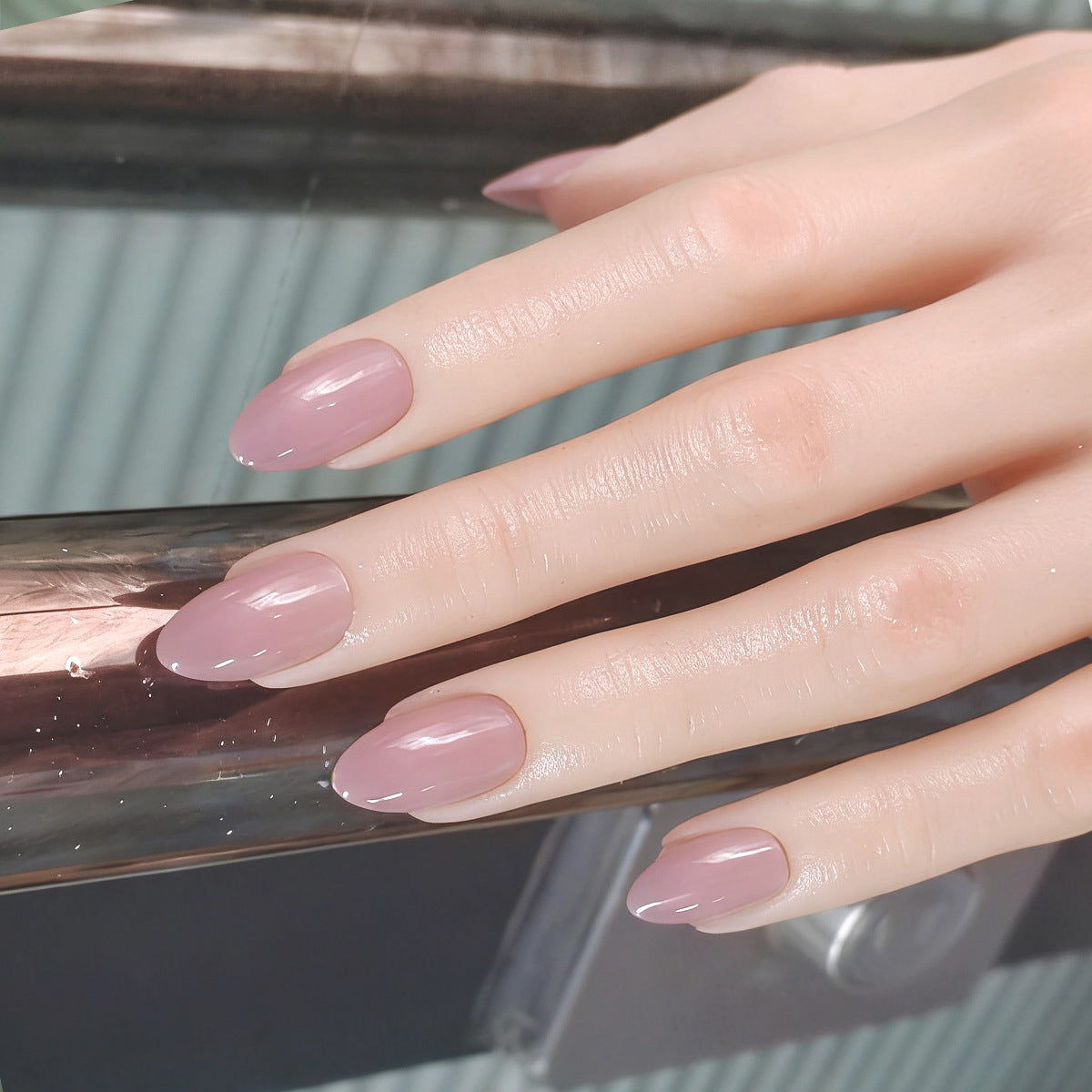 Soft Mauve Mist medium almond 30-piece press-on nail set