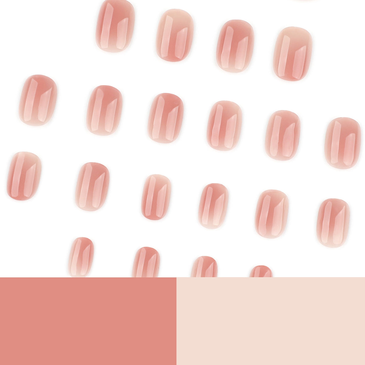 Blush Haze mini square press-on nails
