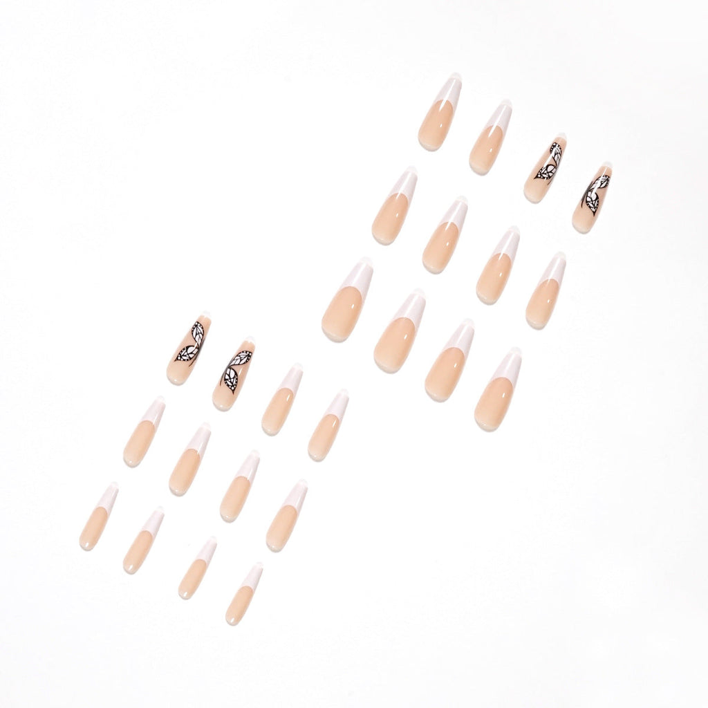 Butterfly French long coffin press-on nails