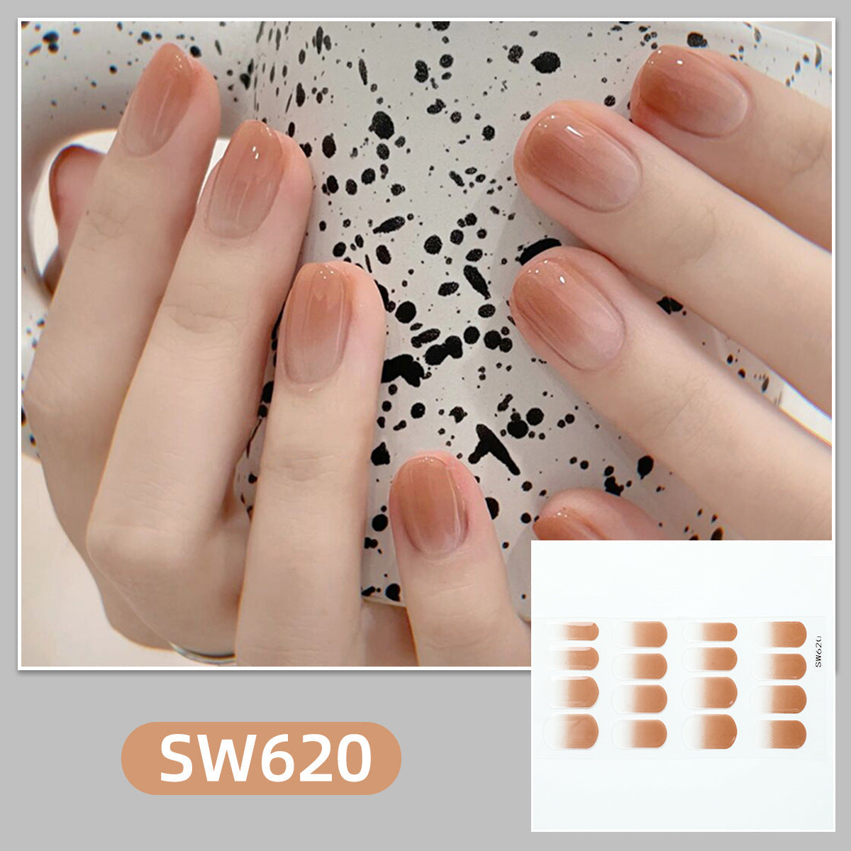 Soft Color gradient and solid nail art stickers