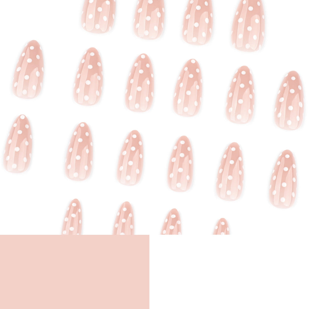 White Dot Almond short press-on nails, alternate view 4