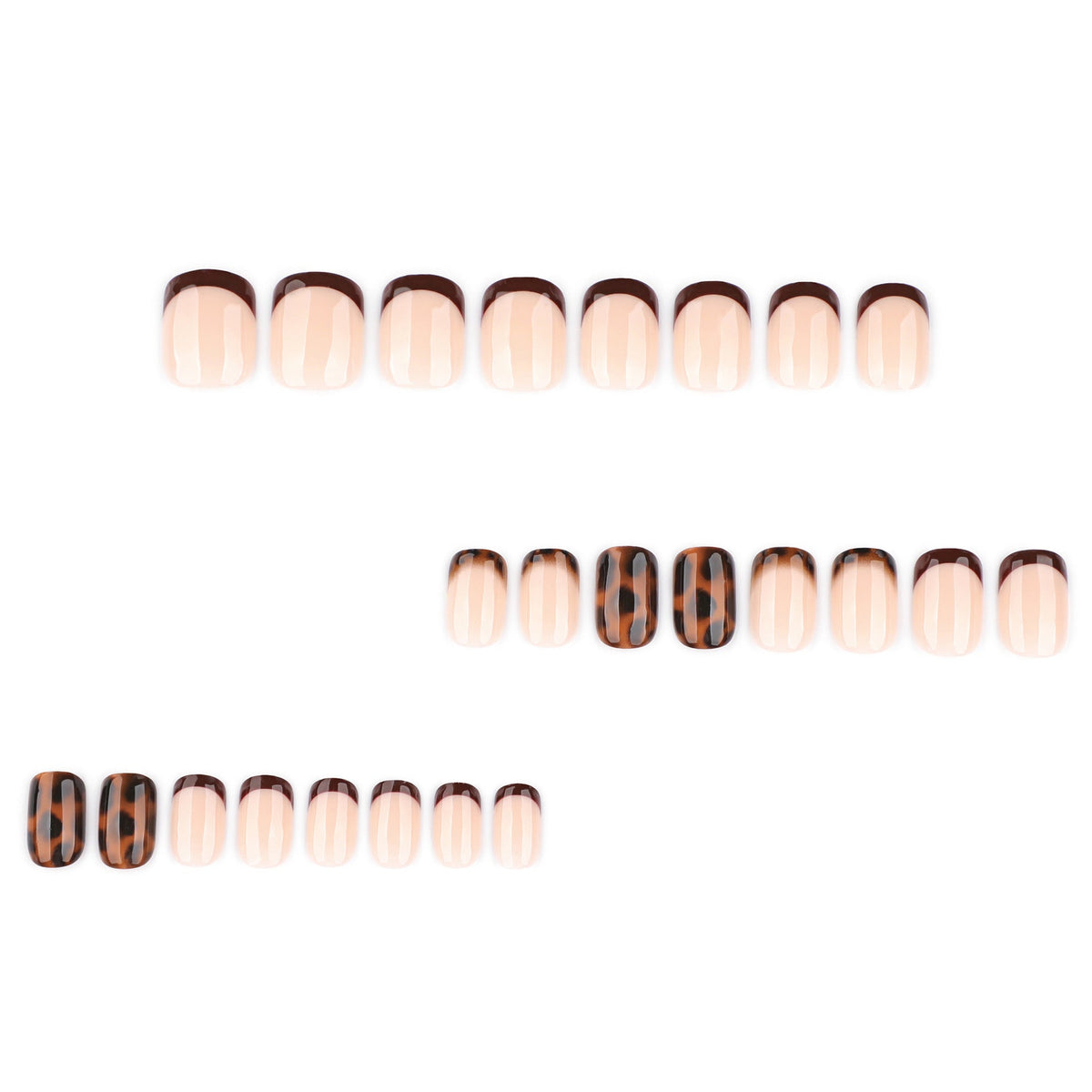 Merlot Blossom short square press-on nails