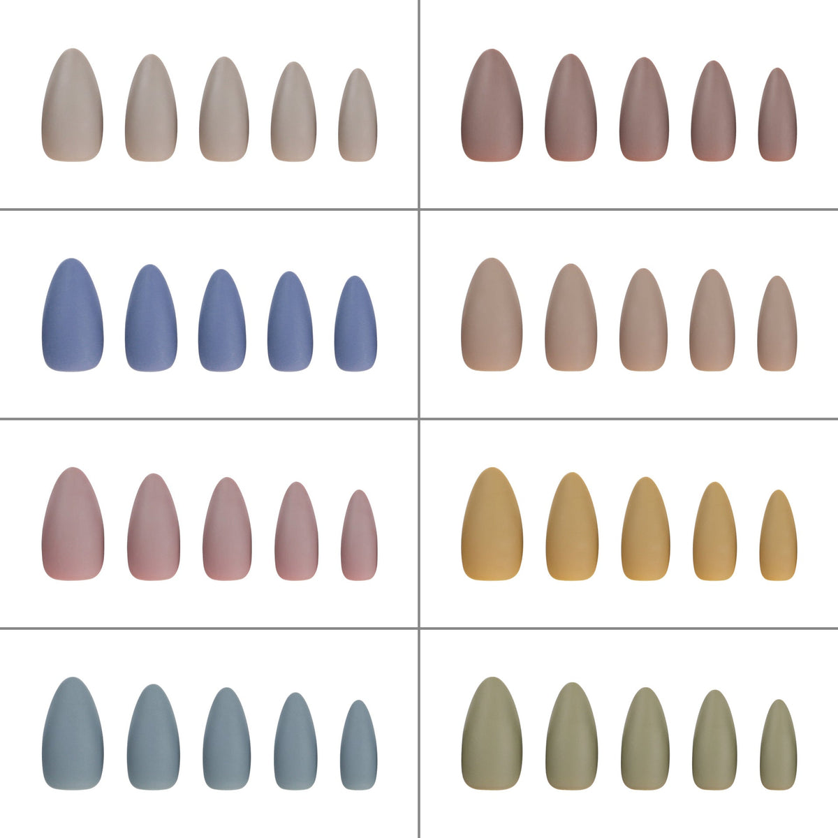 Matte Solid Short press-on nail collection