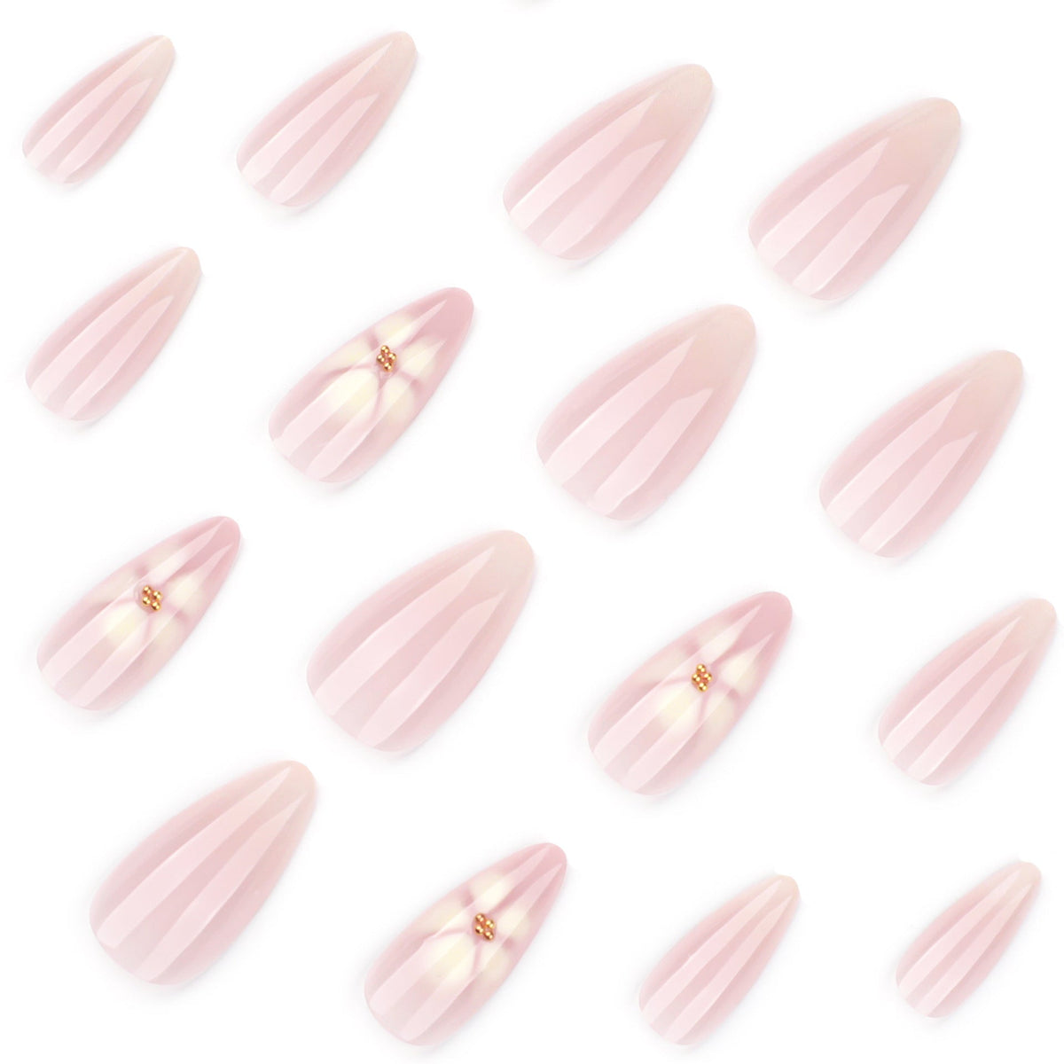 White Blossom Almond press-on nails, alternate view 3