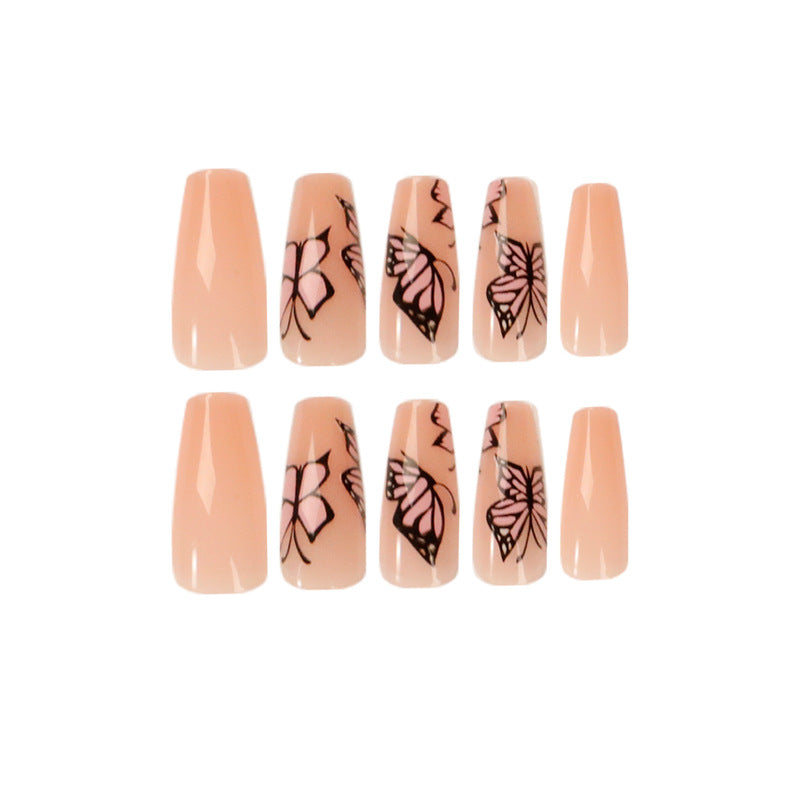 Nude Butterfly press-on nails