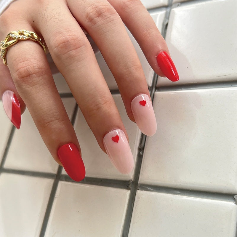 Scarlet Heart French red-edge press-on nails