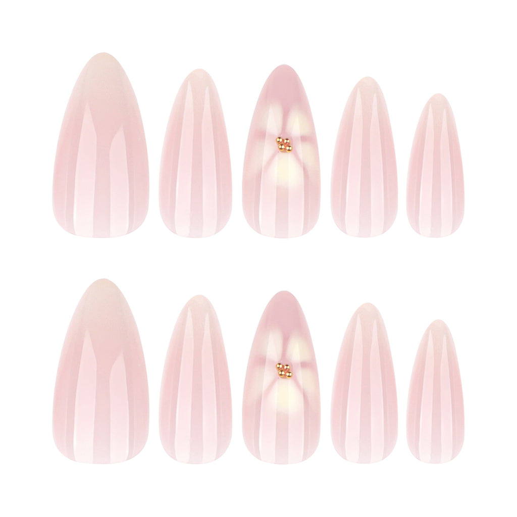 White Blossom Almond press-on nails, alternate view 5