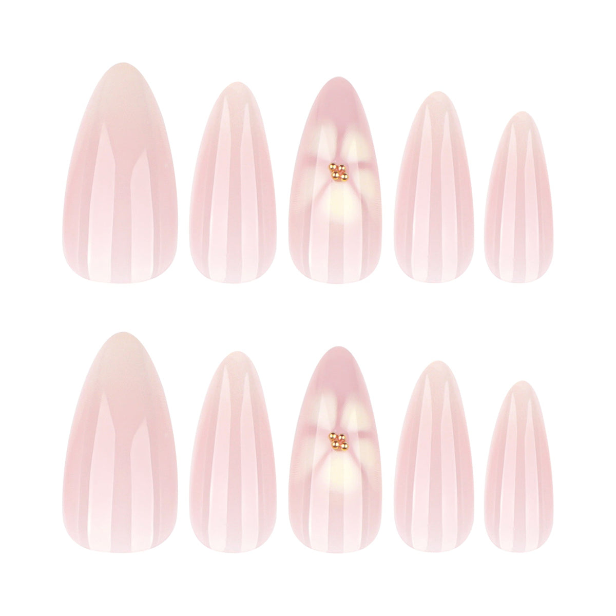 White Blossom Almond press-on nails, alternate view 5