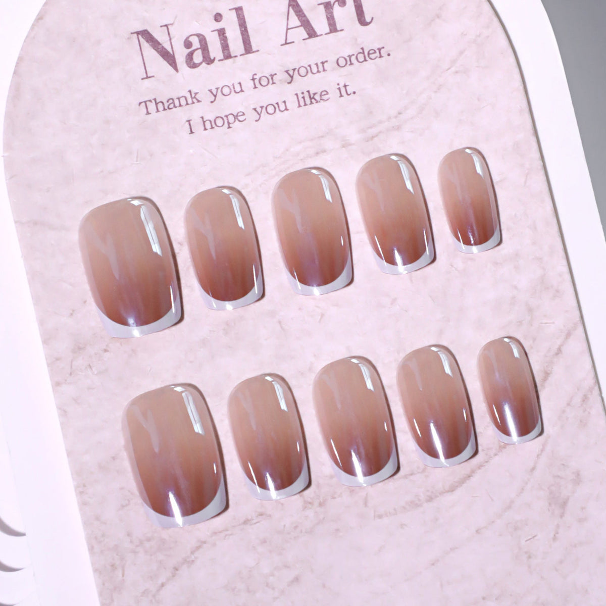 Soft Fade French short square press-on nails