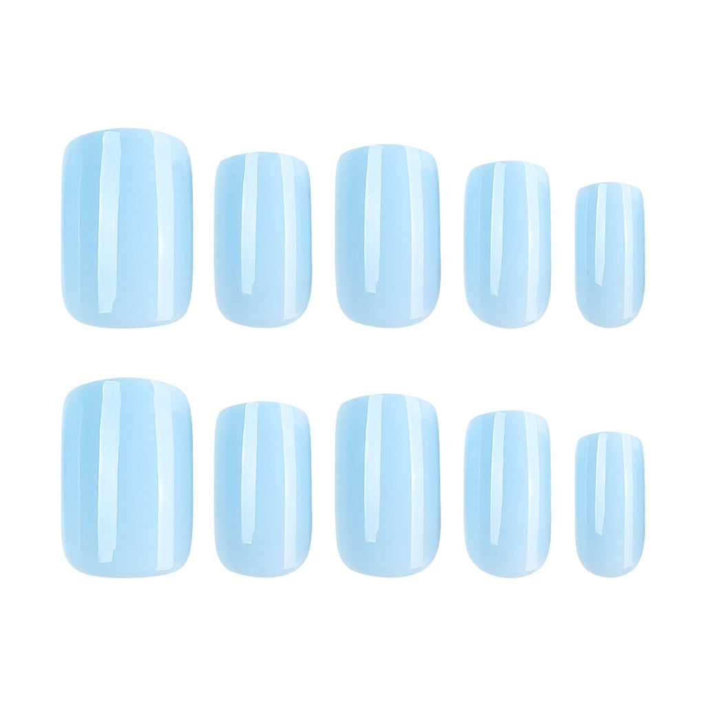 [PRICING/SOURCING HOLD] Solid Blue Square Press-On Nails