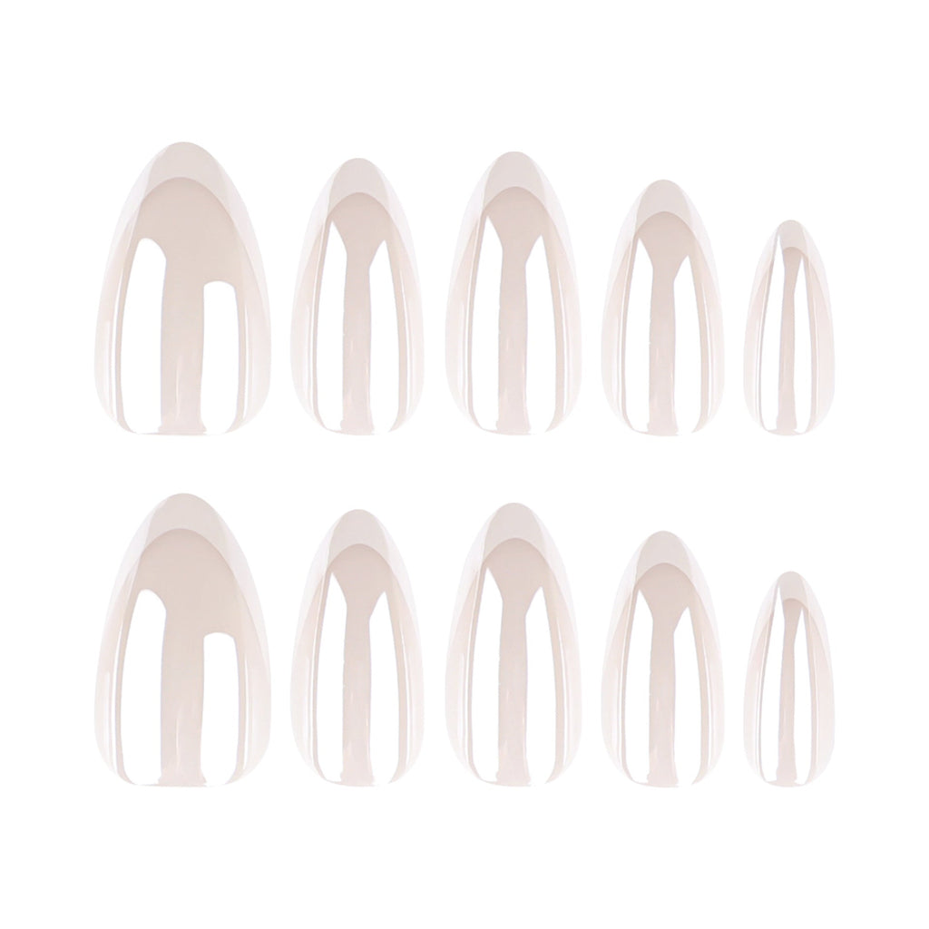 Crystal French medium almond glitter press-on nails