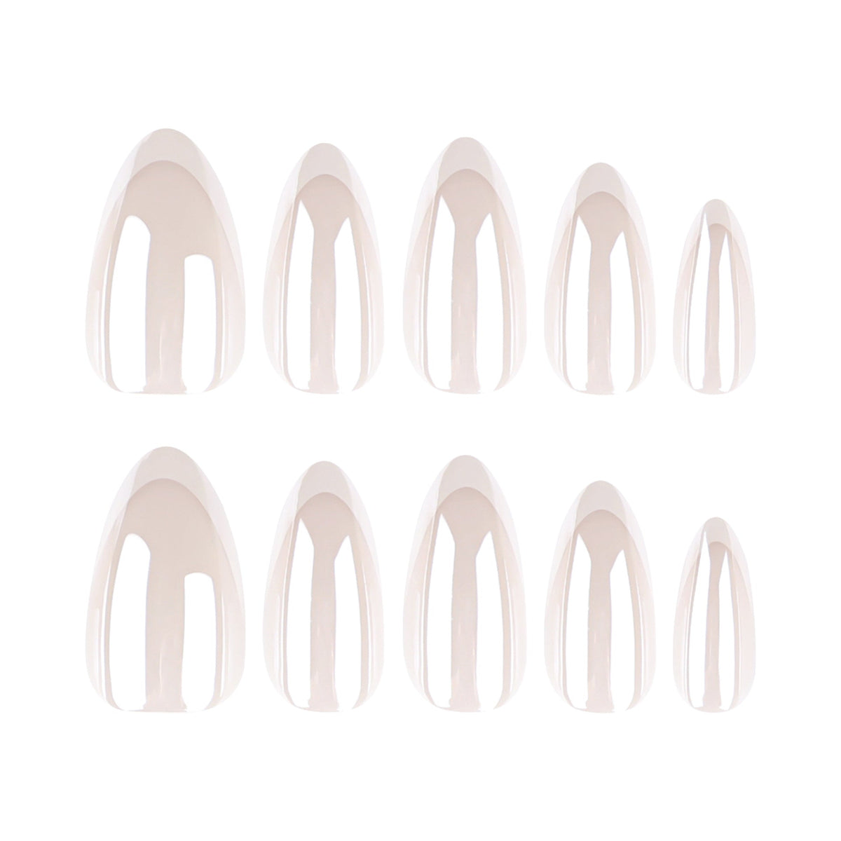 Crystal French medium almond glitter press-on nails