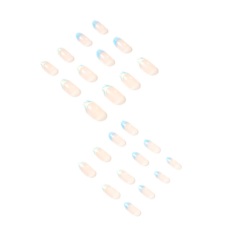 Soft Pastel French short press-on nails