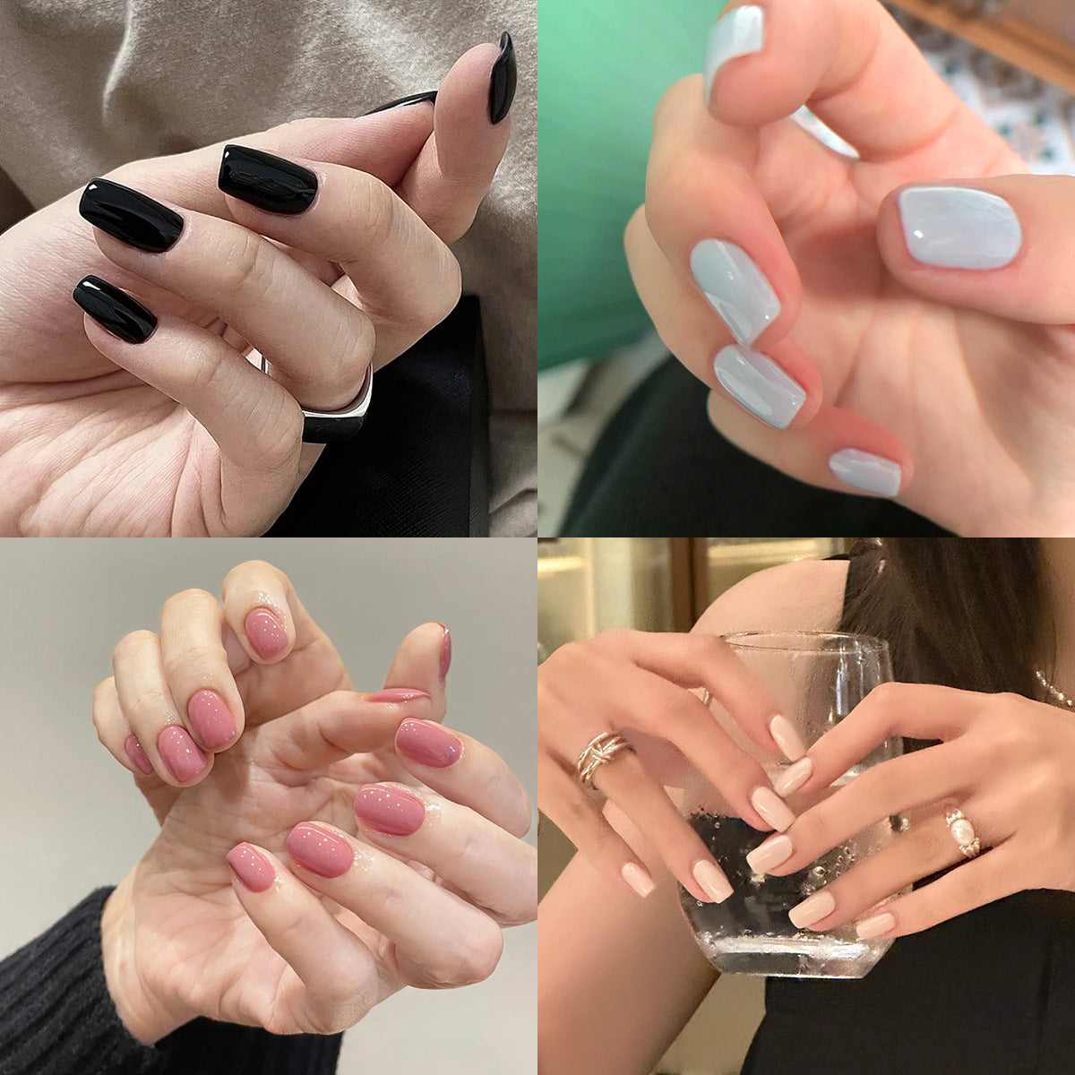 Soft Color gradient and solid nail art stickers