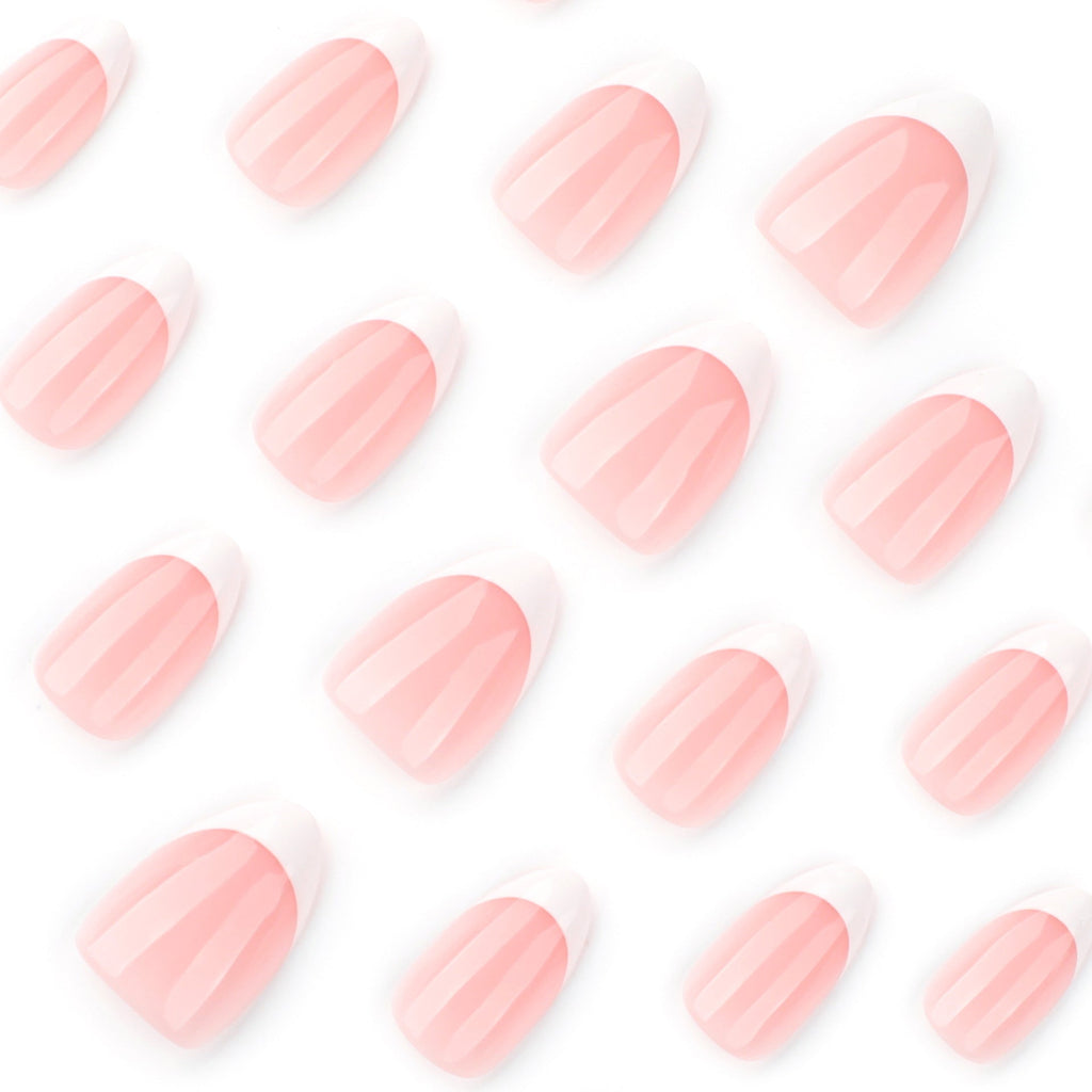 Classic French Almond short press-on nails