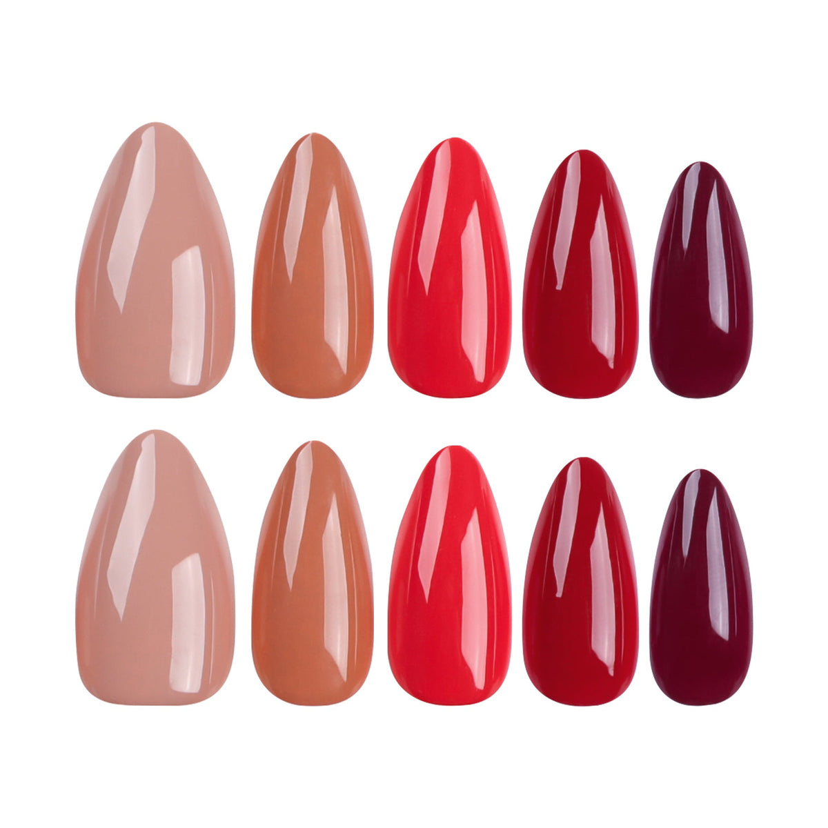 Warm Amber Almond short press-on nails, alternate view 5