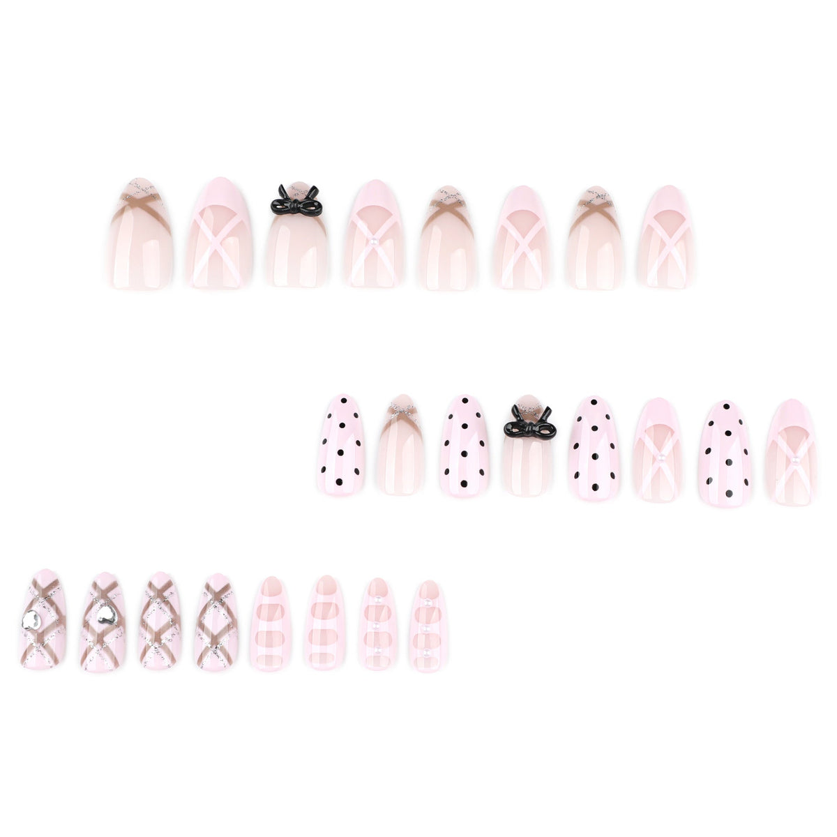 Noir Butterfly Dot press-on nails