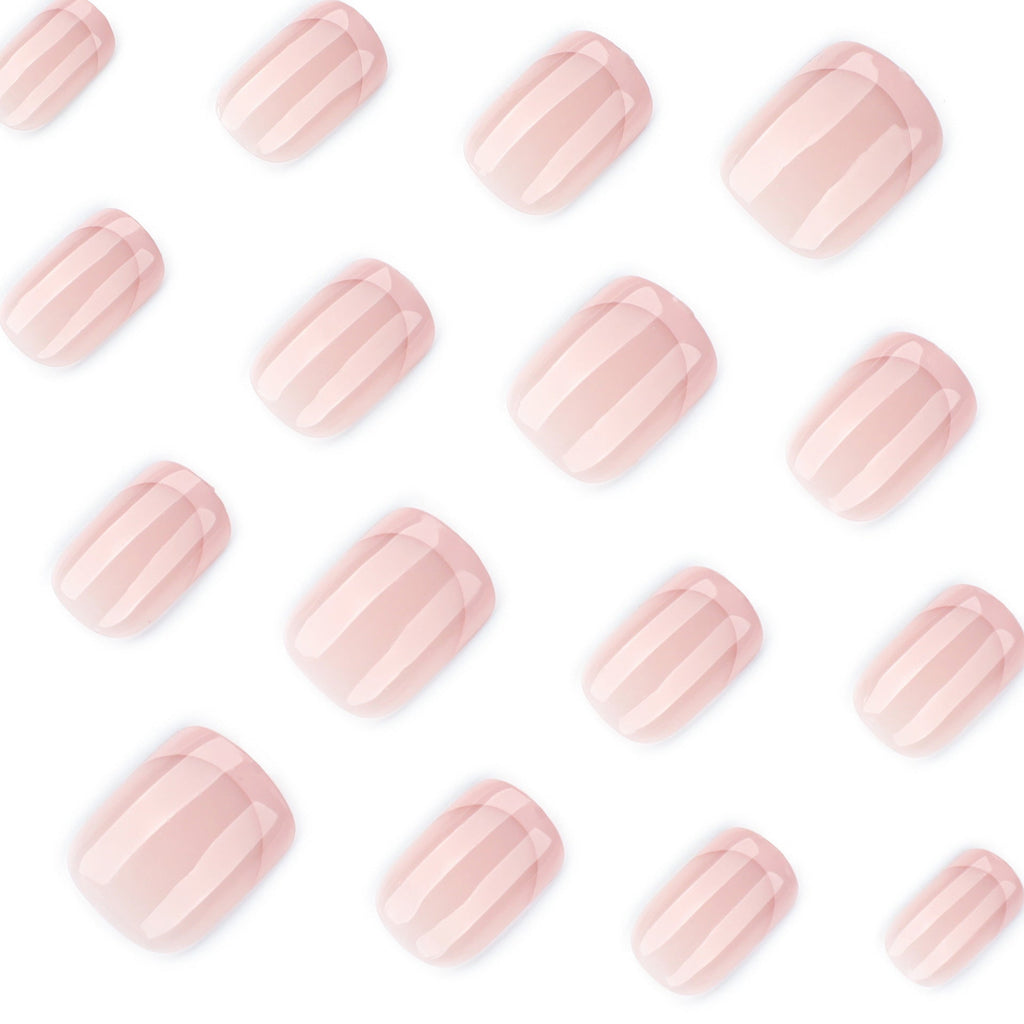 Rose French Square short press-on nails