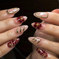 Sculpted 3D Almond short press-on nails