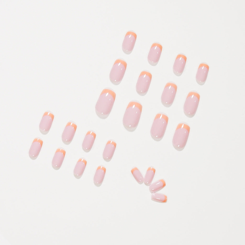 Citrus Pearl French nude press-on nails