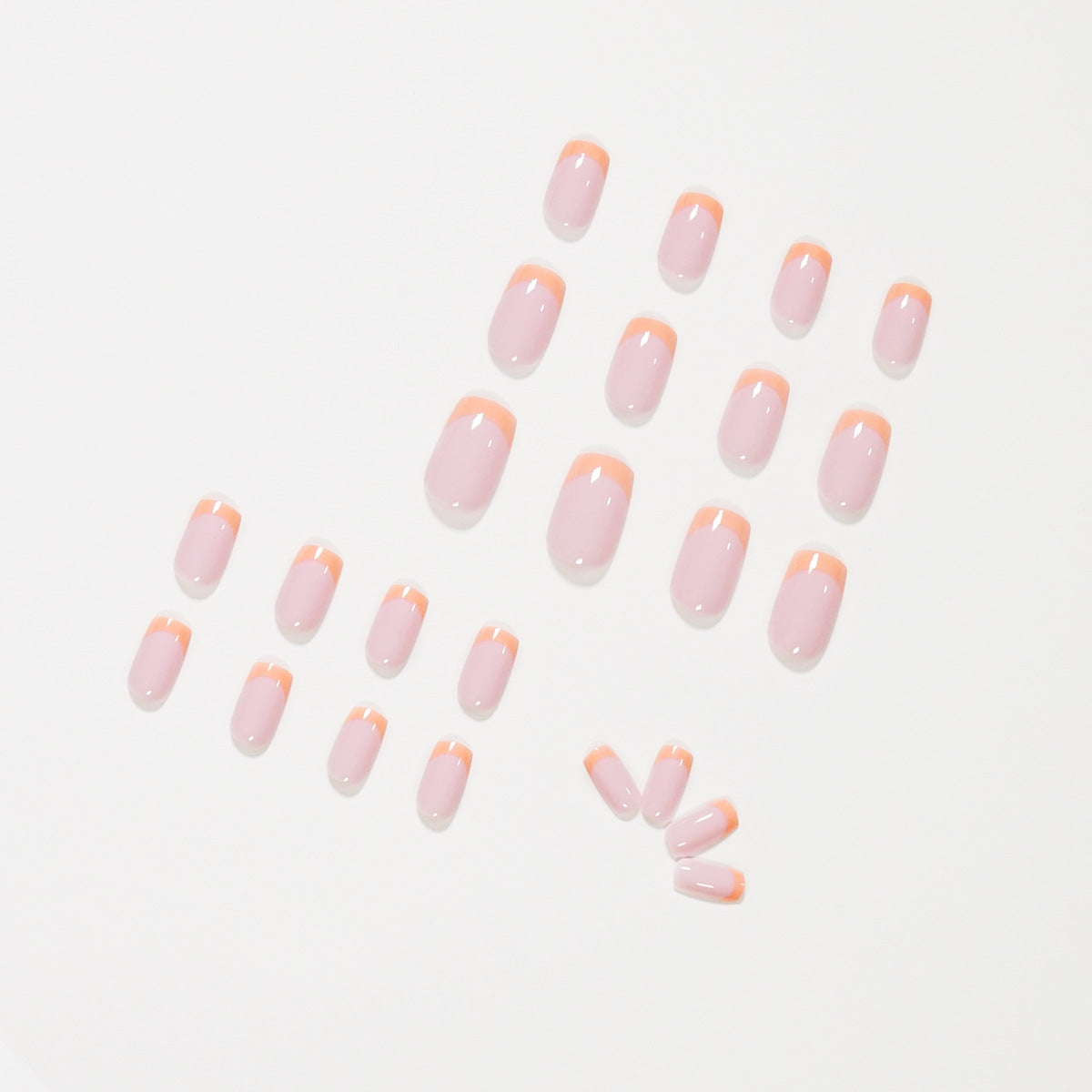 Citrus Pearl French nude press-on nails