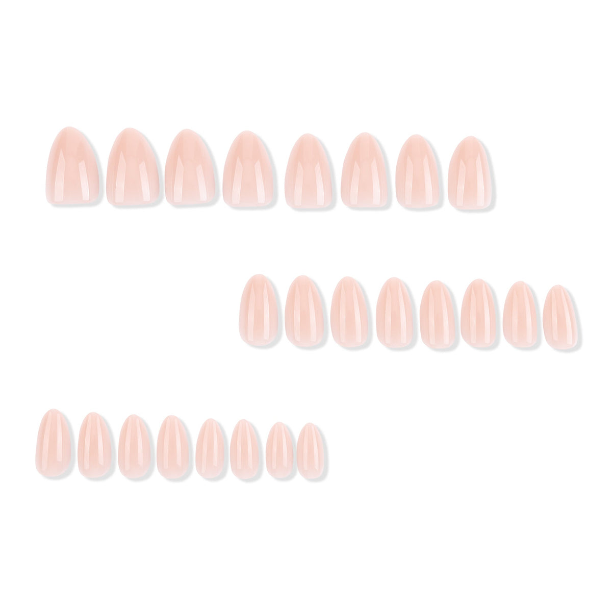 Natural Nude Almond glossy press-on nails