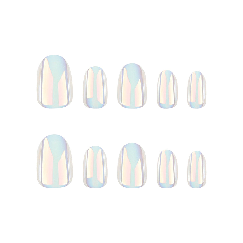 Porcelain White solid press-on nails
